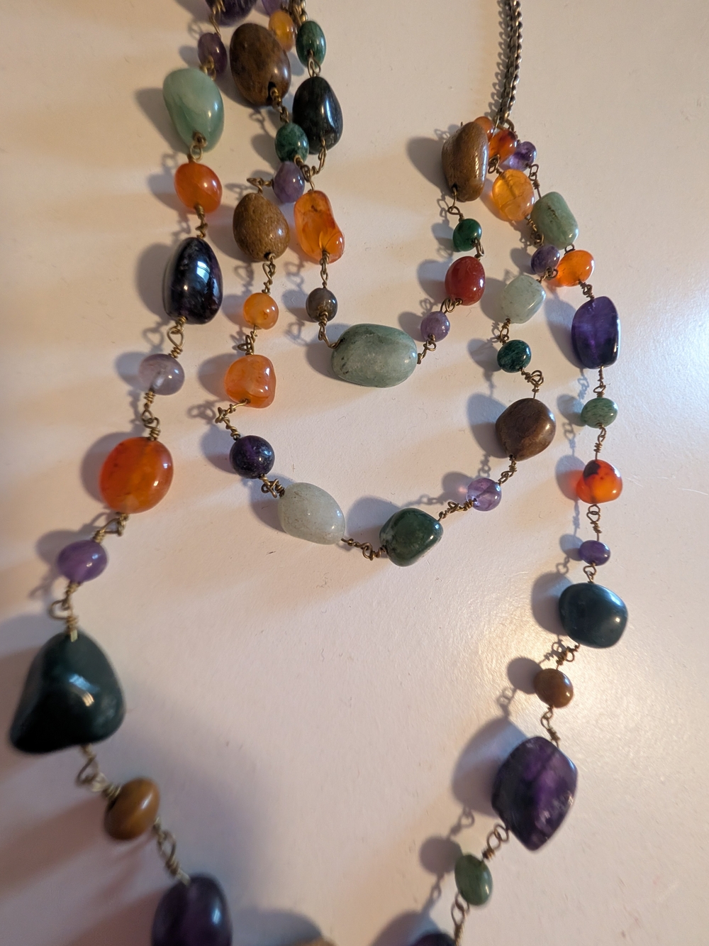 Multicolor Gemstone Beaded Long Necklace